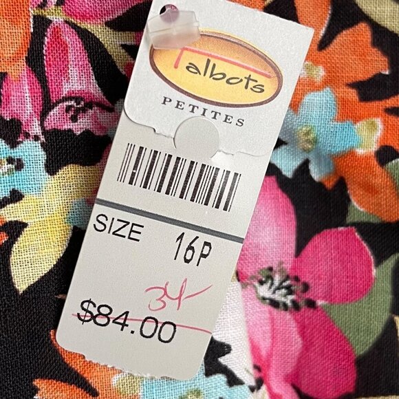 Vintage Talbots Petites Womens Linen Top Size 16 Floral Easter Spring Deadstock - Picture 10 of 10